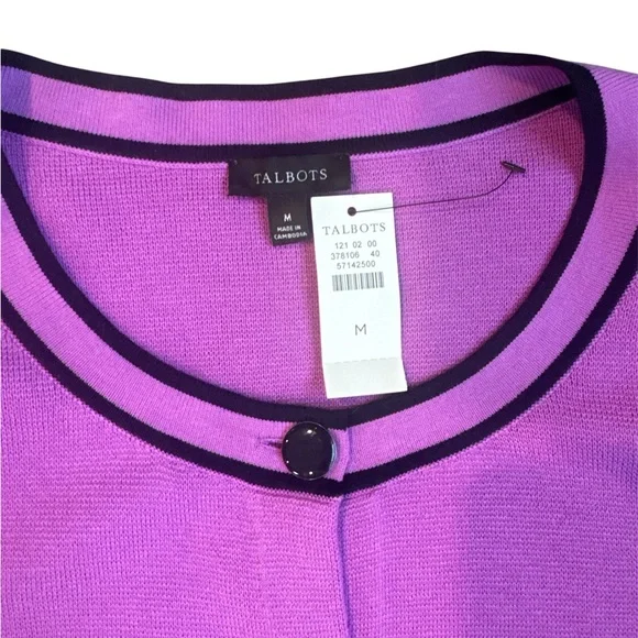 Talbots Crewneck Cardigan Size Medium - Picture 5 of 5